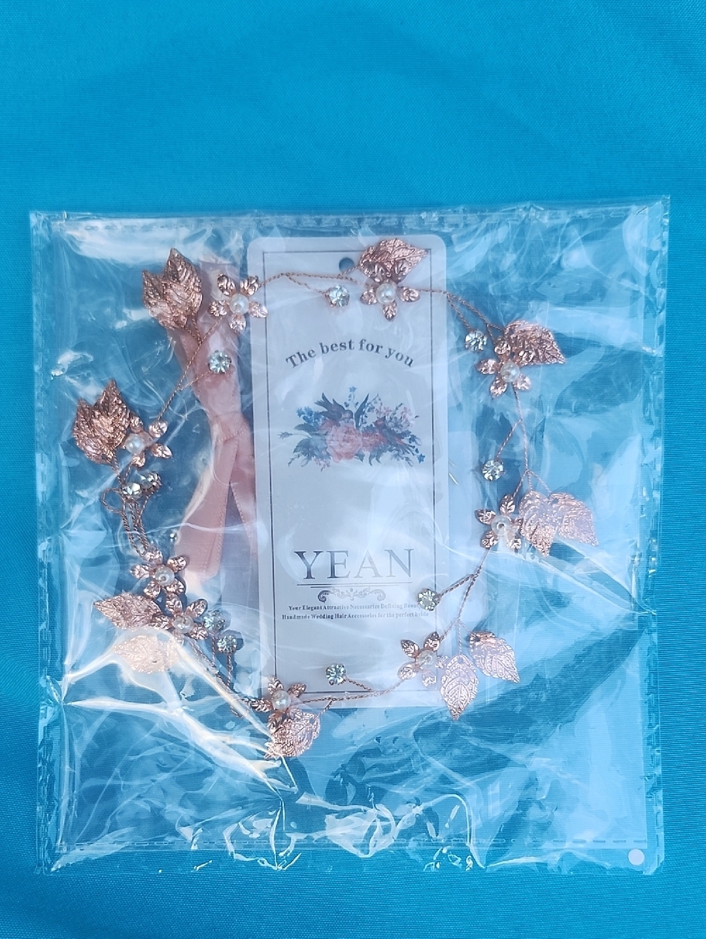 Wedding or Formal Rose Gold Colored Hair Vine Piece! New!! So Pretty